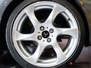 Center Wheel Caps - Black w/ Silver ABARTH Scorpion - 60mm